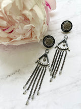 Pavé Diamond Earrings -"Day/Night" with removable backing - Pavé Diamond Charm is Set into Oxidized Sterling Silver or 14k Gold Bezel, with an Option to Add Extra Length on Back. Versatile Earrings!