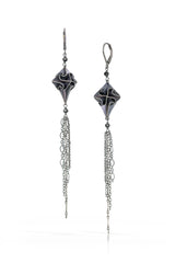 Stardust Dangle Earrings, Longer, More Dramatic Stardust Earrings, 3 Colors and 2 Size Options.
