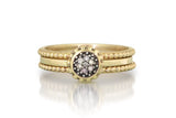 14k yellow beaded ring