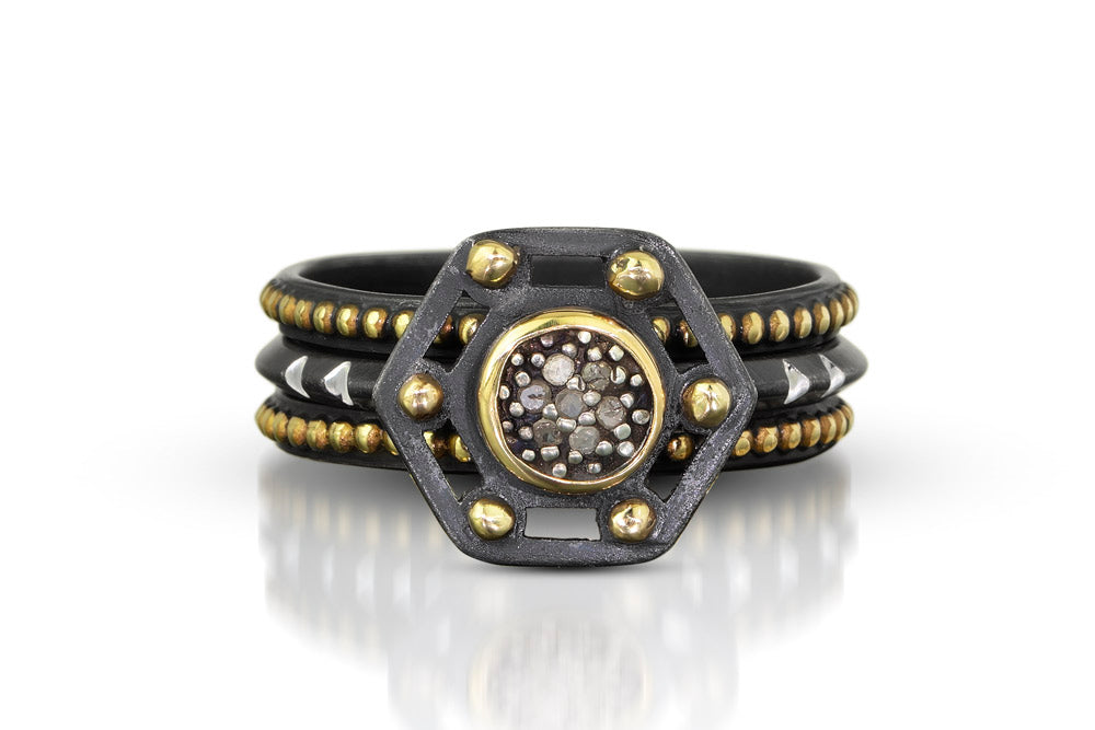14k dotted stackable ring