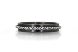 Stacking Ring, Obi, Black/Silver, Elegant Band for Everyday Use,