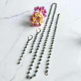 Diamond Necklace - Blue Diamond Nuggets with 18k Yellow Gold Connections and Clasp