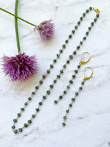 Diamond Necklace - Blue Diamond Nuggets with 18k Yellow Gold Connections and Clasp