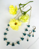 Blue Topaz and opal necklace
