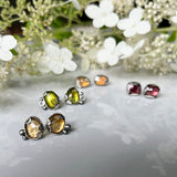 Stud earrings - oxidized sterling silver
