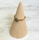 Pavé Diamond Ring, 6mm Daisy Ring, 14k Solid Gold, A Delicate and Sweet Gold Ring For Wedding, Engagement, and Anniversary.