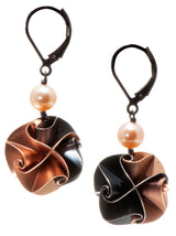 Flora with Pearl Earrings, 3 Colors, 2 Size options, Earrings with Freshwater Pearl embellishment.