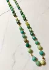 Gem necklaces - Gold-Filled - Various Length and Gemstones, Traditional Shape with Contemporary Accent.