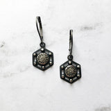 Geometric wire earrings - silver