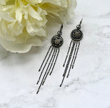 Geometric wire earrings - silver