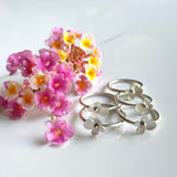 Petal Ring, All Silver, Shiny Silver Flower on Sterling Silver Band, for casual occasions