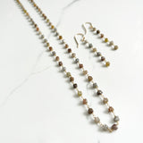 Diamond Necklace - Champagne Diamond Cubes with 18k Yellow Gold and Clasp, An Elegant Choice for Special Day Outfit