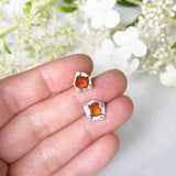 Stud earrings - oxidized sterling silver