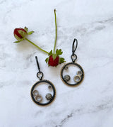 pave diamond earrings - Short with wire