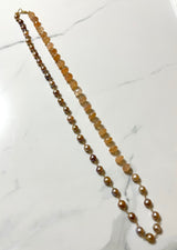 Gem necklaces - Gold-Filled - Various Length and Gemstones, Traditional Shape with Contemporary Accent.