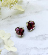 Tourmaline clip on earrings- pink