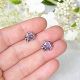 Stud earrings - oxidized sterling silver