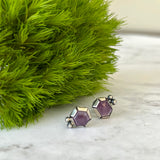 Stud earrings - oxidized sterling silver
