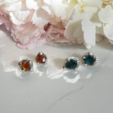 Stud earrings - oxidized sterling silver