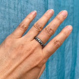 Stackable ring - Trellis, Oxidized Sterling Silver Band with Elegant Highlighted Design for everyday wear.