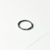 Stackable ring - Vine, Delicate Oxidized Sterling Silver Band with Elegant Highlighted Twisted Vine Design for everyday wear.