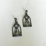 Window Earrings - One Of A Kind Oxidized Sterling Silver with Crystal Quartz Panels. A Conversation Starter!