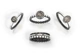 Bold Beaded Band - Hammered Beaded Band Perfect To Stack with Any Rings.