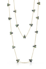 petal necklace - green sapphire with 14k yellow gold chain