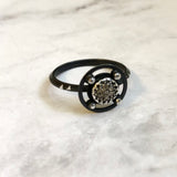 Geometric ring - circle - all silver