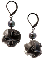 Flora with Pearl Earrings, 3 Colors, 2 Size options, Earrings with Freshwater Pearl embellishment.