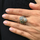 Gold Pavé Diamond Ring, 6mm Pavé Diamond, 14k Solid Yellow Gold, Simple and Elegant for Engagement or Anniversaries.