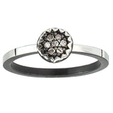 Pavé Diamond Ring, 6mm Pavé Diamond, Simple Straight Band with Notches for Accent, for Daily Wear.