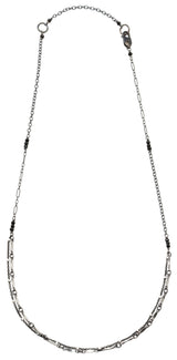 Layering chain necklace - black and silver