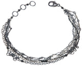layering chain bracelet - oxidized silver
