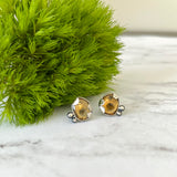 Stud earrings - oxidized sterling silver