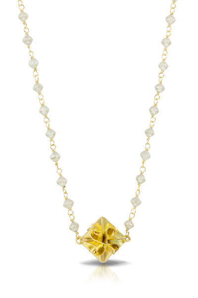 18k stardust necklace with grey diamond