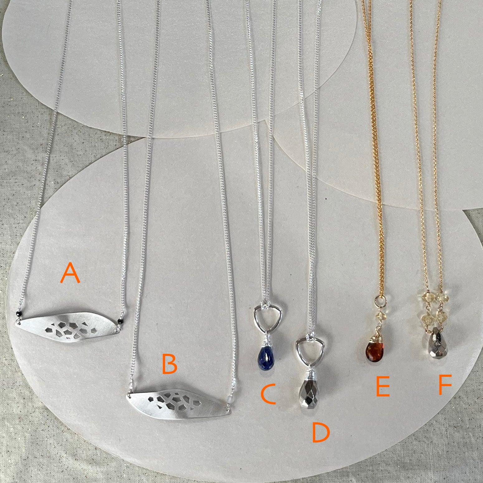 Sale Necklaces $40 Sterling Silver, Gold-filled, Oxidized Sterling Silver, with Gemstones, for everyday wear.