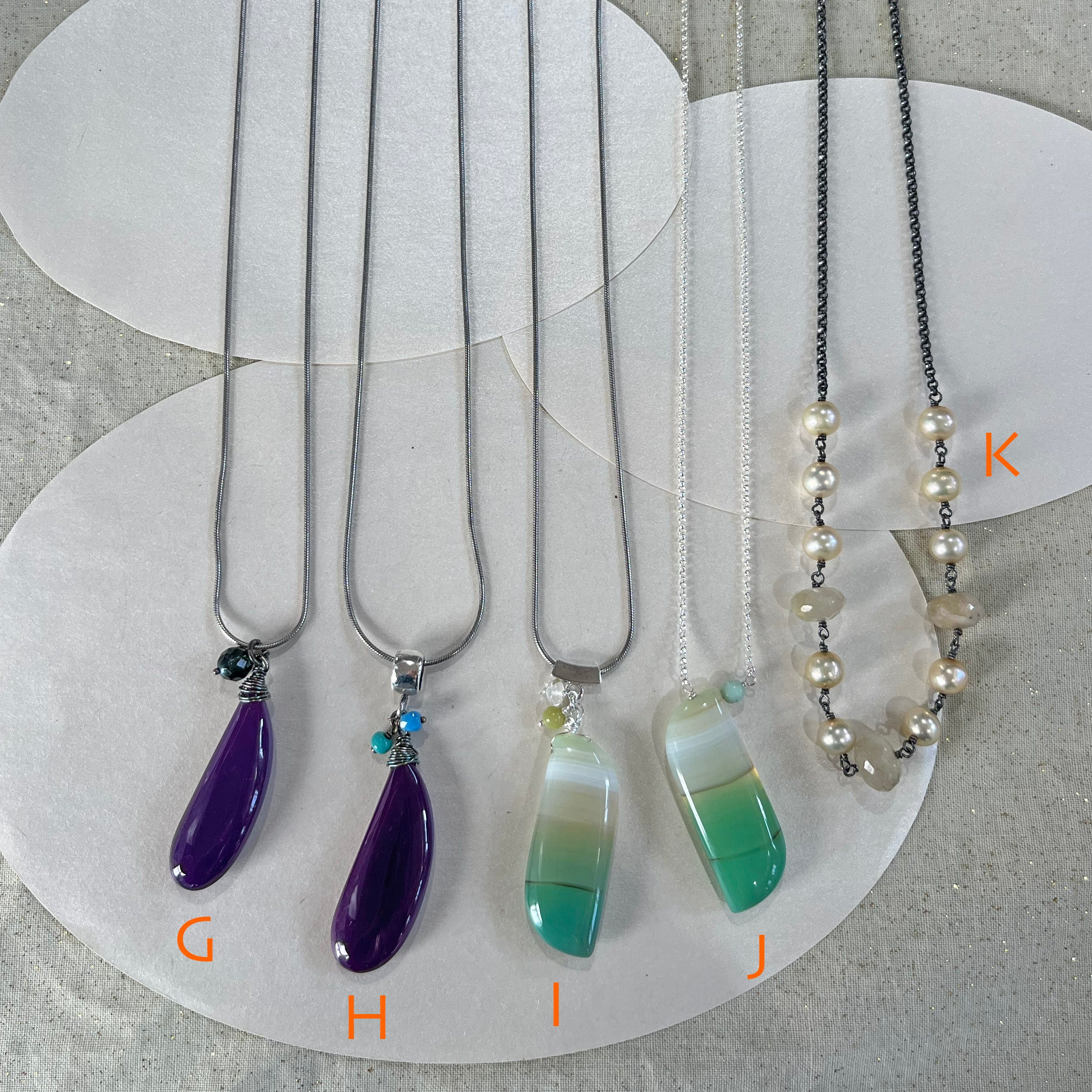 Sale Necklaces $40 Sterling Silver, Gold-filled, Oxidized Sterling Silver, with Gemstones, for everyday wear.