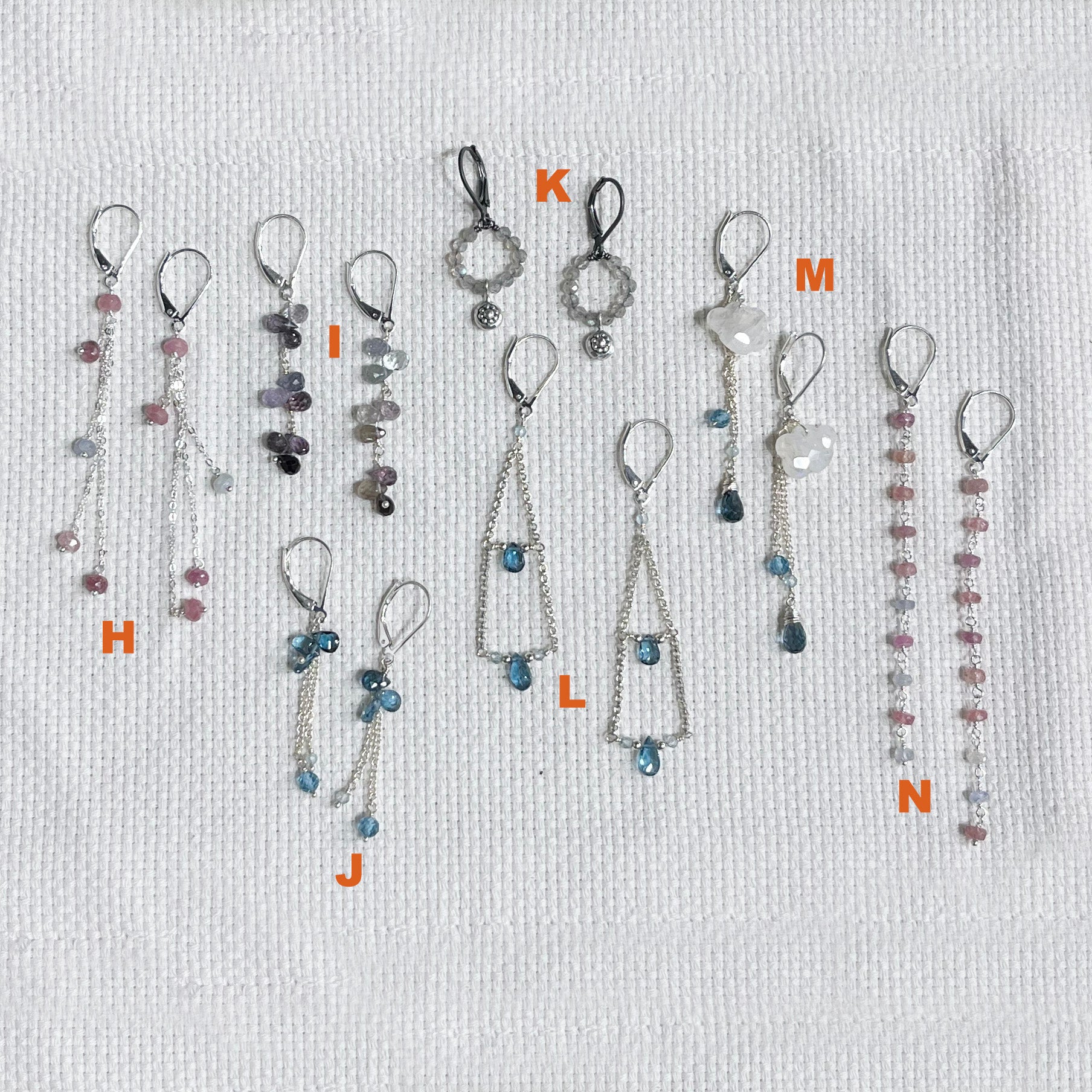 $90 Deal Earrings!, Sterling silver, Precious and Semi Precious Gemstone Briolettes, for any occasions.