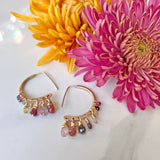 Dazzle Earrings, Gold-Filled, Briolette Gemstone Dangles on Gold-Filled D shaped earrings.
