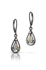 Geometric earrings - silver - teardrop