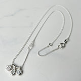 Echo Necklace, Personalized and Custom Made Initial Necklace with Herkimer Diamond Accent on Sterling Silver Chain.