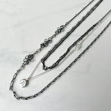 Echo Necklace, Personalized and Custom Made Initial Necklace with Herkimer Diamond Accent on Sterling Silver Chain.