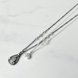 Echo Necklace, Personalized and Custom Made Initial Necklace with Herkimer Diamond Accent on Sterling Silver Chain.