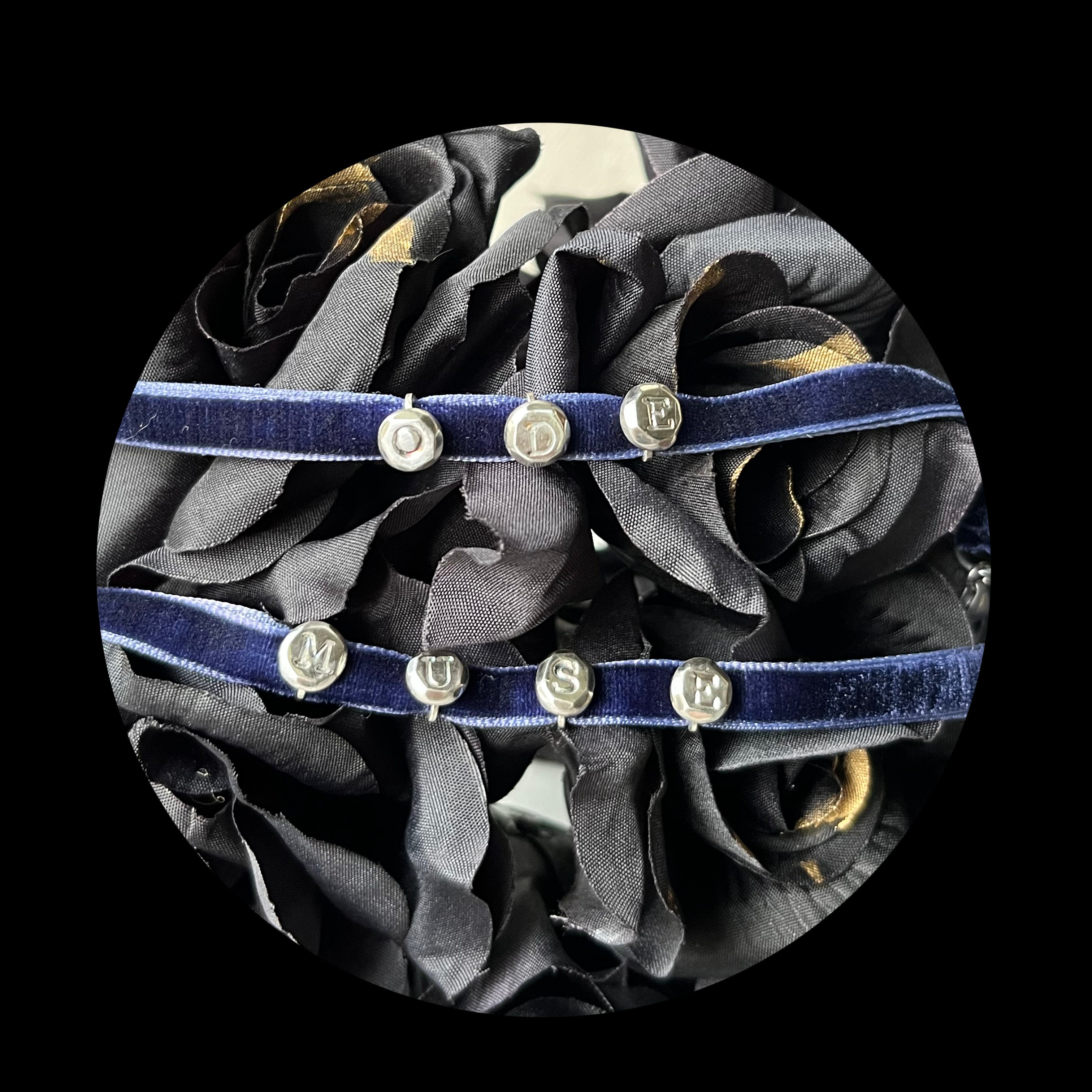 Dare to be Dark, Gothic Glam Halloween Limited Edition Echo Necklace with Rich Twilight Color Velvet Adjustable length