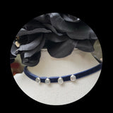 Dare to be Dark, Gothic Glam Halloween Limited Edition Echo Necklace with Rich Twilight Color Velvet Adjustable length