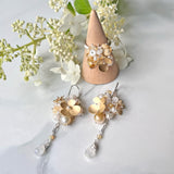 Orchard Ring, Silver Band, Multicolor Gemstone Clusters with Silver Flower Decorations for Party and Fun.