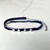 Dare to be Dark, Gothic Glam Halloween Limited Edition Echo Necklace with Rich Twilight Color Velvet Adjustable length