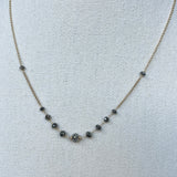 Diamond Necklace - Graduated Black Diamond with 18k Yellow Gold and Clasp, An Elegant and Timeless Choice for Special Day Outfit