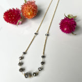 Diamond Necklace - Graduated Black Diamond with 18k Yellow Gold and Clasp, An Elegant and Timeless Choice for Special Day Outfit